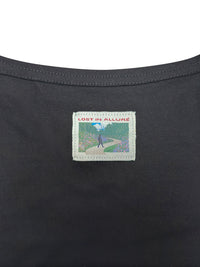 black square neck tank top