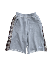 CLOUD GREY PLAID PANEL SHORTS