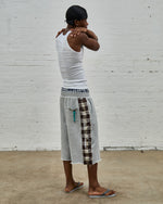 CLOUD GREY PLAID PANEL SHORTS