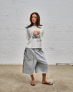 CLOUD GREY PLAID PANEL SHORTS