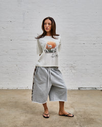 CLOUD GREY PLAID PANEL SHORTS