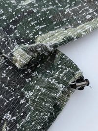 WIDE LEG CAMO DISTRESSED CONVERTIBLE PANTS / SHORTS