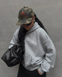 baggy cropped distressed hoodie