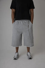 baggy distressed jogger shorts