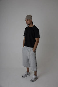 baggy distressed jogger shorts