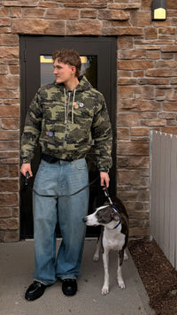 CAMO DISTRESSED PADDED JACKET