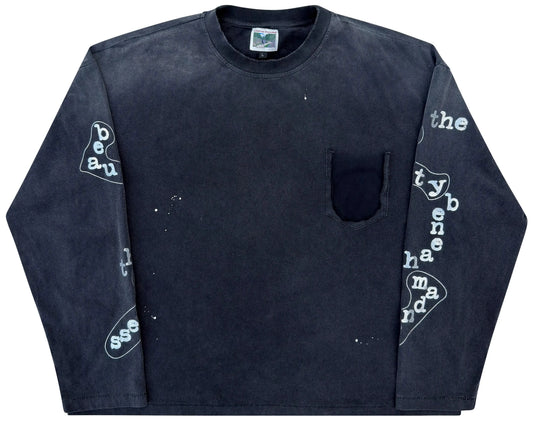 BEAUTY BENEATH MADNESS DISTRESSED WASHED LONG SLEEVE
